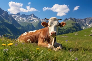 Cow cow grassland livestock.