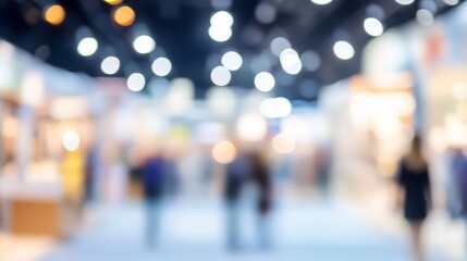 Fototapeta premium Exposition background blurred, company presentation focused.
