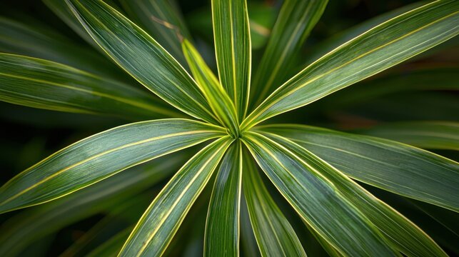 Vibrant Pandanus Leaf - Close-up Tropical Botanical Detail in Natural Light