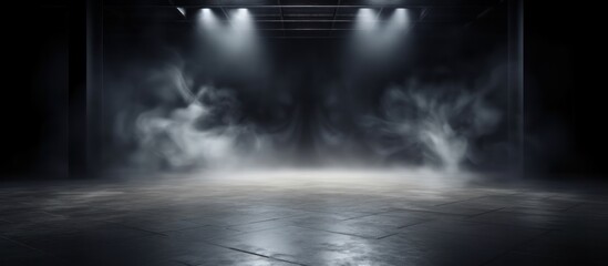 Smoke Filled Stage with Spotlights