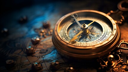 a close up of a compass. 