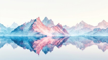 Obraz premium Serene pastel mountain reflection