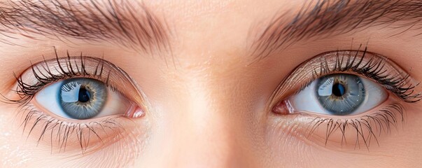 Naklejka premium Stunning captivating eyes with shimmering makeup, sharp focus, portrait style