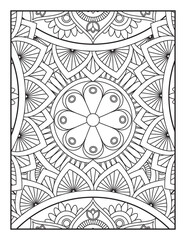 Ornamental mandala adult coloring book page. coloring full page mandala design. adult coloring page Vector coloring. Geometric floral pattern. Contour drawing on a white background. 