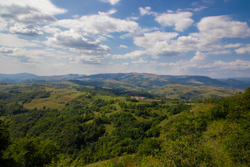 Naklejka premium Trascau - Apuseni mountains landscape seen from the Trans Apuseana road in Romania