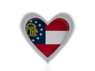 Heart shaped Georgia state flag