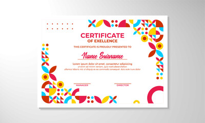 Modern flat certificate design template