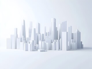 Minimalist Modern City Skyline Business Banner with Geometric Shapes and Elegant Typography