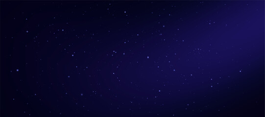 Starry sky with blue shimmer. Sky background with stars. Night sky with special gradient light effect.