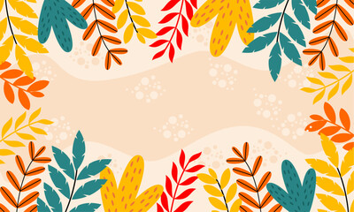 Fototapeta premium Flat abstract floral leaves background