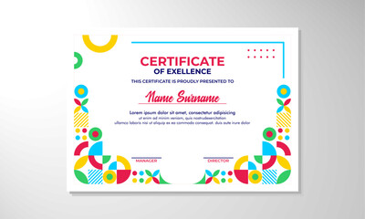 Modern flat certificate design template

