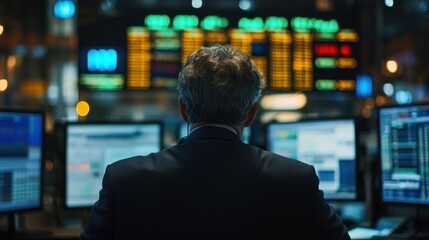 Trader Monitoring the Stock Exchange