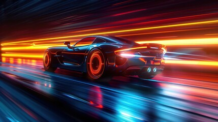 Speeding Through Neon Lights