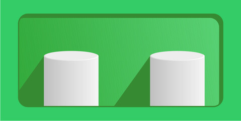 cylinder podium tube circle podium stage 3d Abstract minimal scene mockup products display studio, Stage showcase. Vector geometric forms