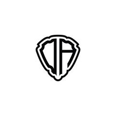 DA monogram logo design letter text name symbol monochrome logotype alphabet character simple logo