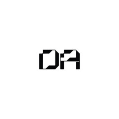 DA monogram logo design letter text name symbol monochrome logotype alphabet character simple logo