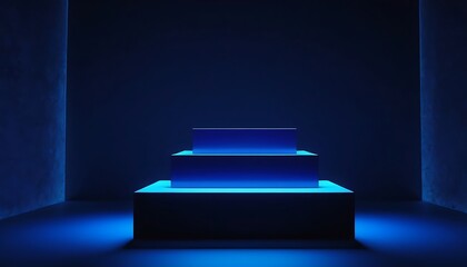 Obraz premium big sale podium light effect design Bright neon Sale sign on round pedestal or platform