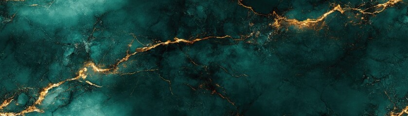 Elegant dark green marble texture with golden vein accents, perfect for modern luxury design and background projects.