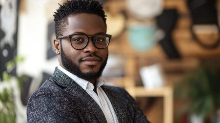 Confident Businessman in Glasses