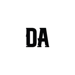DA monogram logo design letter text name symbol monochrome logotype alphabet character simple logo