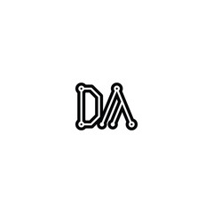 DA monogram logo design letter text name symbol monochrome logotype alphabet character simple logo