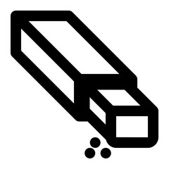 eraser, rubber, stationary, classroom, school outline icon