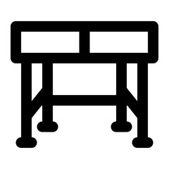 desk, table, classroom, school, equipment outline icon