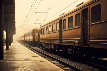 Fototapeta premium Photography of transportation railway station vehicle.