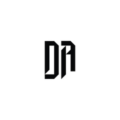 DA monogram logo design letter text name symbol monochrome logotype alphabet character simple logo