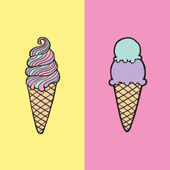ice cream lover vector colorful