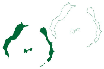 Los island (Republic of Guinea, Atlantic Ocean, Sangareya Bay) map vector illustration, scribble sketch Iles de Los map