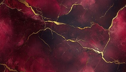 Seamless marble texture in rich burgundy with gold highlights, [Abstract Background Marble], [Bold and luxurious]