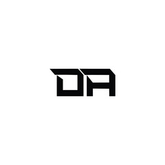 DA monogram logo design letter text name symbol monochrome logotype alphabet character simple logo