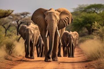 Obraz premium Elephants wildlife outdoors savanna.