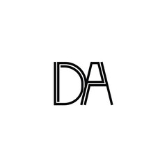 DA monogram logo design letter text name symbol monochrome logotype alphabet character simple logo