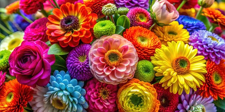 Vibrant claveles flowers burst forth in a kaleidoscope of colors, their delicate petals unfurled, fresh and fragrant, in a stunning bouquet of beauty.