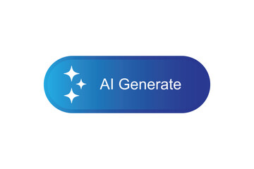 AI generated button for artificial intelligence generate app. Artificial intelligence generate button for web application or AI generation online tool UI