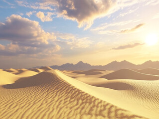 Vast desert landscape with sand dunes