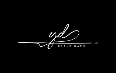 YD letter beauty handwriting vector logo.