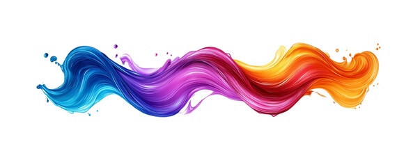 Fototapeta premium Colorful Waves of Paint, Abstract Vector Illustration on Transparent Background