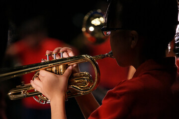 Obraz premium トランペットを演奏する