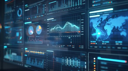 Fototapeta premium Data Visualization on a Futuristic Screen