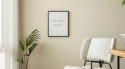 Minimalist Interior Design with a Framed Quote