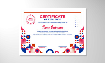 Modern flat certificate design template

