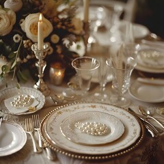 christmas table setting,Brilliant Dinner Table Decoration,