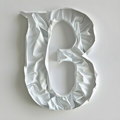 Alphabet letter B made of white whipped cream 3d rendering,
