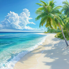 beach with palm trees