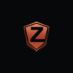 Fototapeta premium WebShield with Z Icon Silhouette, Z letter with Shield vector