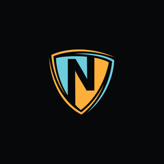 N Letter Shield logo template for the symbol of business identity