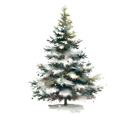 Fototapeta premium Christmas tree in trendy farmhouse style. Watercolor. Vector illustration design.